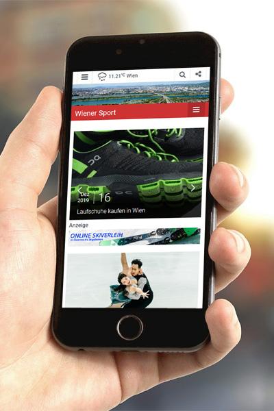 Mobile Website von wiener-sport.at