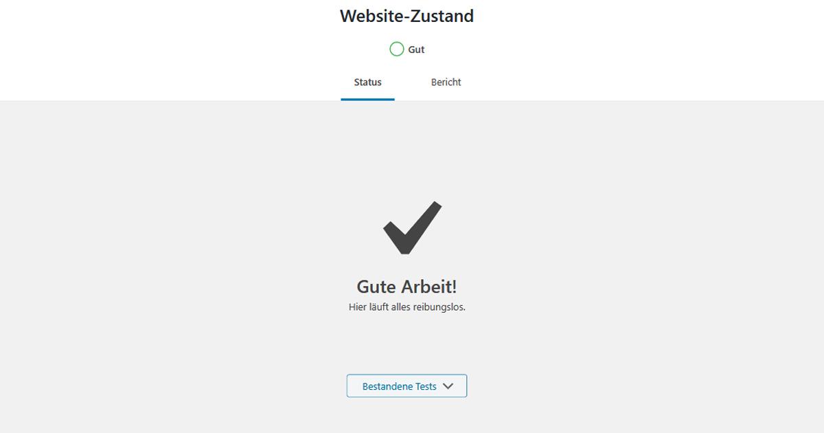 WordPress Website Zustand