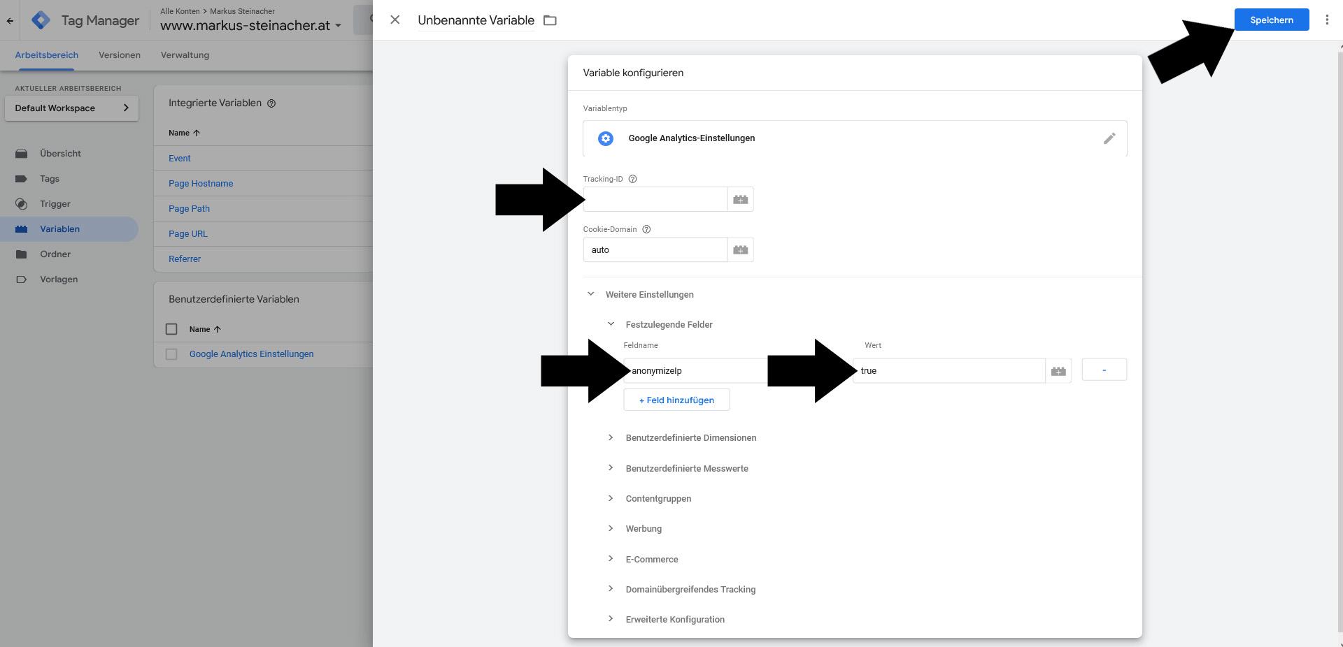 Google Tag Manager anonymizeip