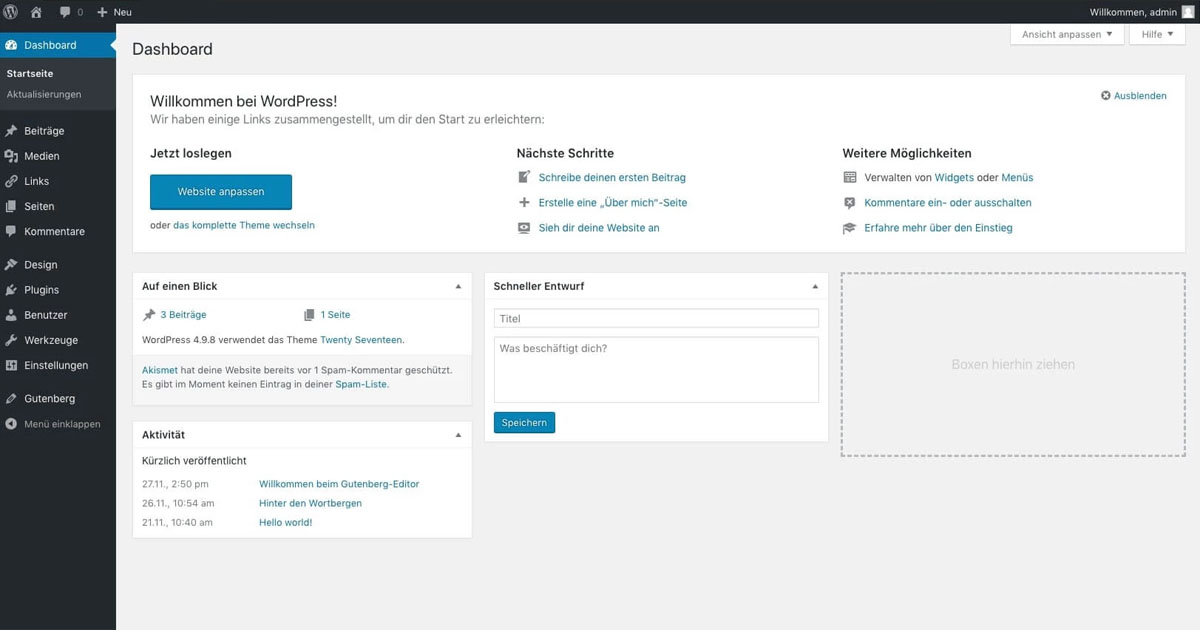 wordpress backend