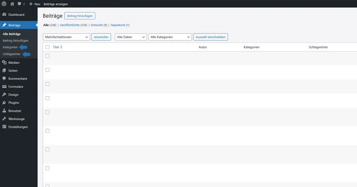 wordpress blog beiträge