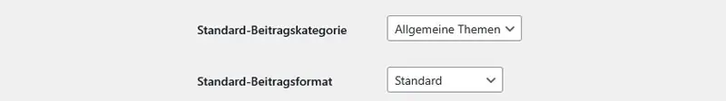 wordpress standard einstellungen beiträge