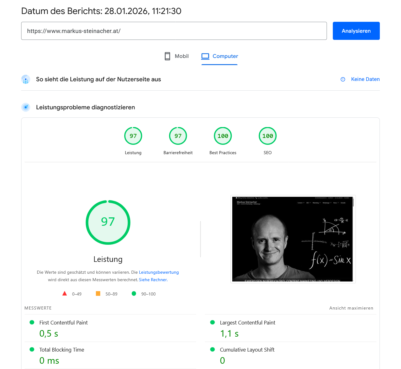google page speed test
