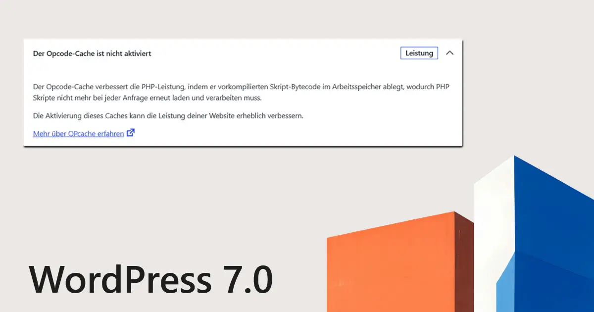 wordpress 7 opcode cache